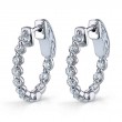 Single Prong Diamond Hoop Earrings - 17MM