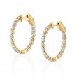 Single Prong Diamond Hoop Earrings - 23MM