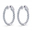 Single Prong Diamond Hoop Earrings - 23MM