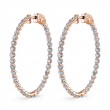 Single Prong Diamond Hoop Earrings - 32MM