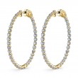 Single Prong Diamond Hoop Earrings - 32MM