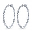 Single Prong Diamond Hoop Earrings - 32MM