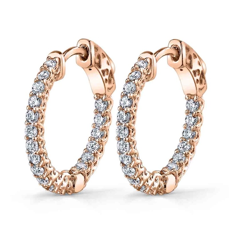 Diamond Hoop Earrings - 19MM