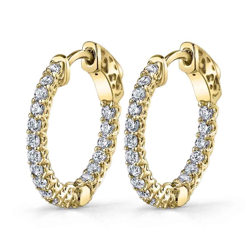 Diamond Hoop Earrings - 19MM