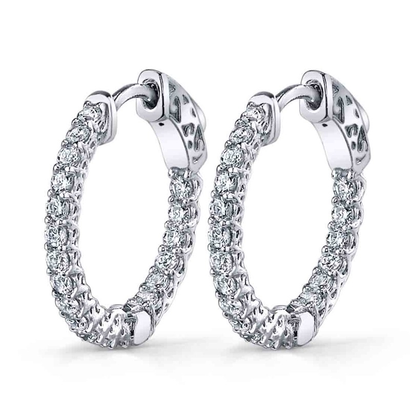 Diamond Hoop Earrings - 19MM