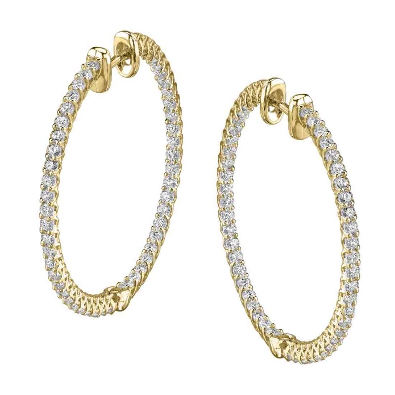 Diamond Hoop Earrings - 35MM