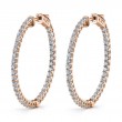 Thin Diamond Hoop Earrings - 35MM