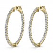 Thin Diamond Hoop Earrings - 35MM