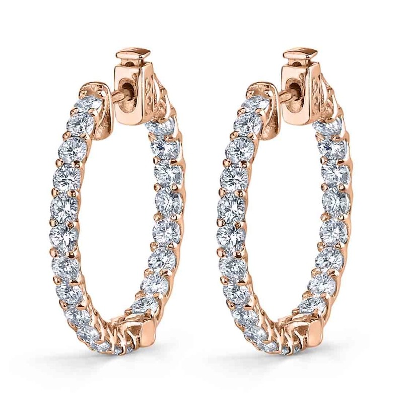 Thick Diamond Hoop Earrings - 25MM