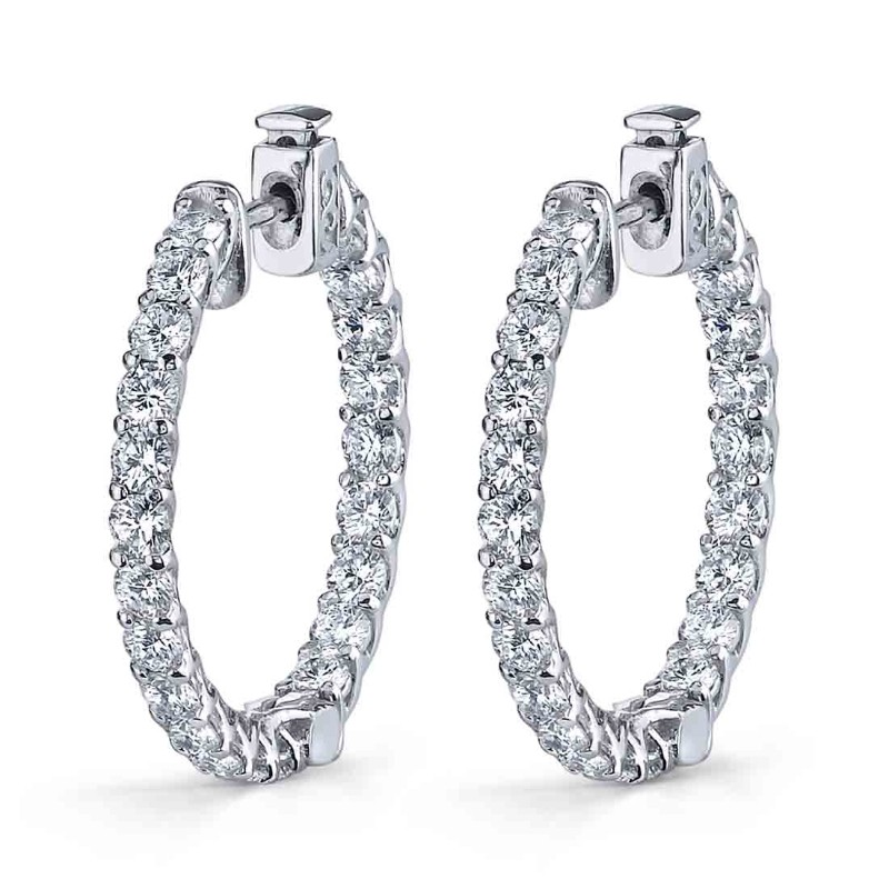 Thick Diamond Hoop Earrings - 25MM