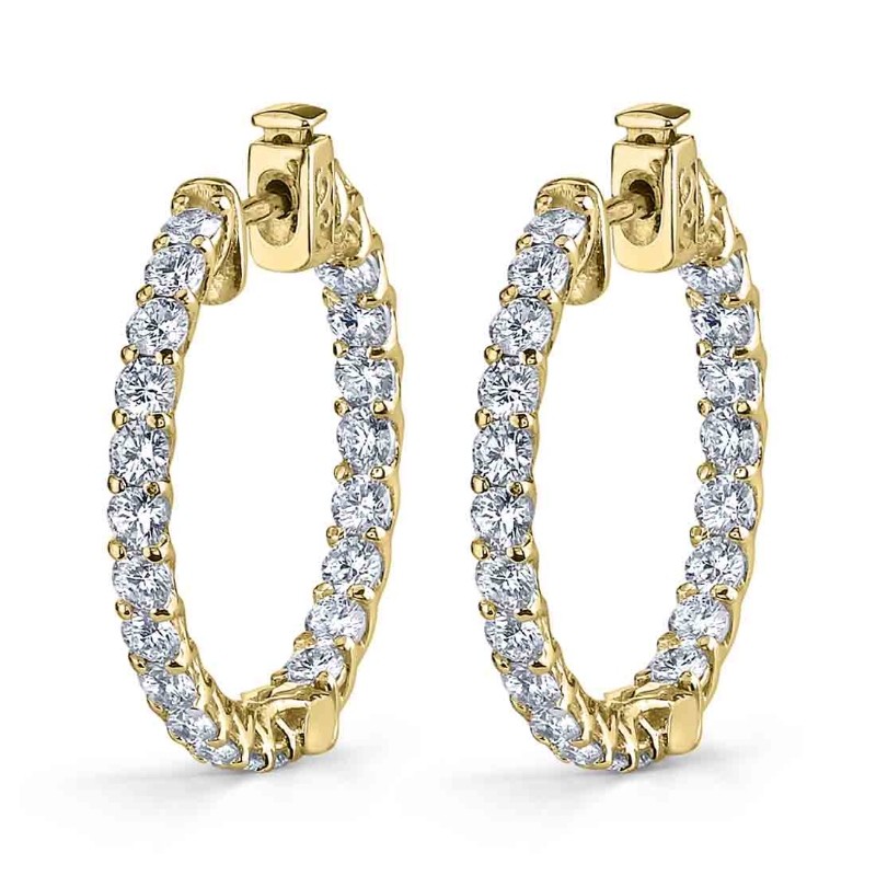Thick Diamond Hoop Earrings - 25MM