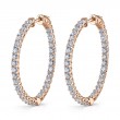 Thick Diamond Hoop Earrings - 35mm