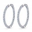 Thick Diamond Hoop Earrings - 35mm