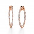 Oval Diamond Hoop Earrings - 22 x 30 mm