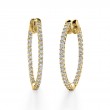 Oval Diamond Hoop Earrings - 22 x 30 mm