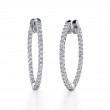 Oval Diamond Hoop Earrings - 22 x 30 mm