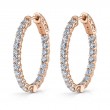 Oval Diamond Hoop Earrings - 25 X 30 MM