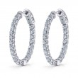 Oval Diamond Hoop Earrings - 25 X 30 MM