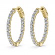 Oval Diamond Hoop Earrings - 25 X 30 MM