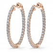 Oval Diamond Hoop Earrings - 32 X 40 MM