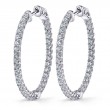 Oval Diamond Hoop Earrings - 32 X 40 MM