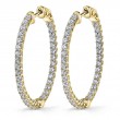 Oval Diamond Hoop Earrings - 32 X 40 MM