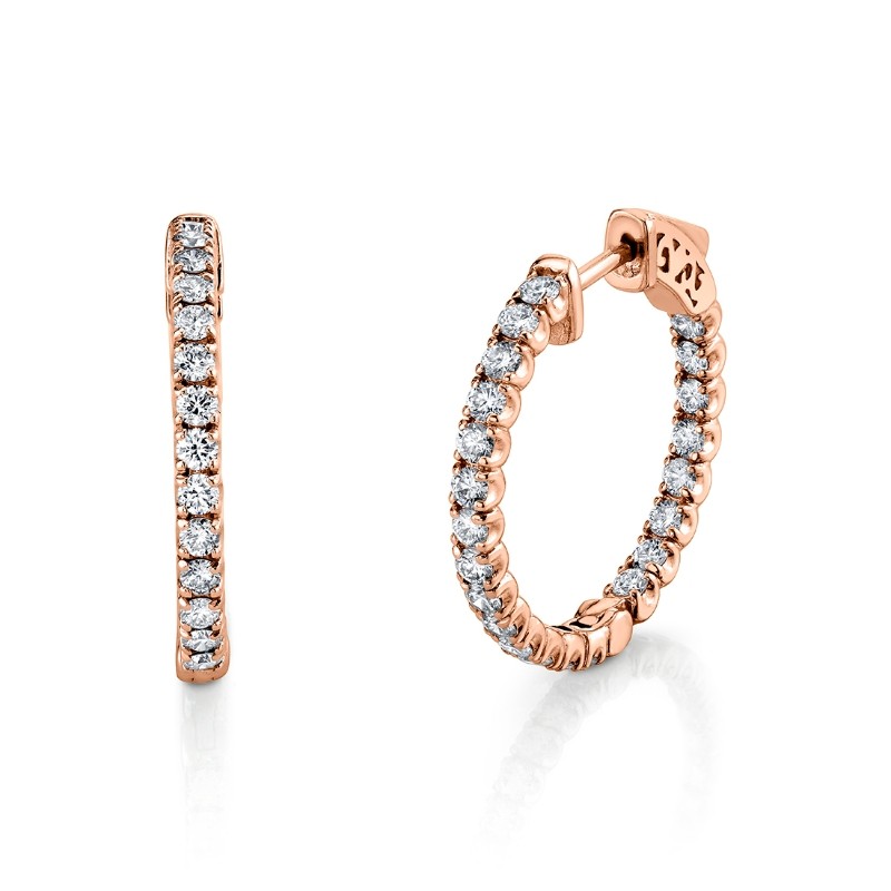 24MM Diamond Hoop Earrings