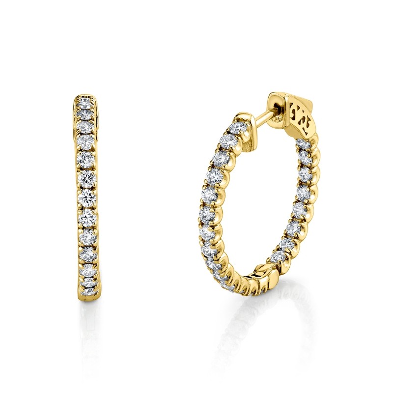 24MM Diamond Hoop Earrings