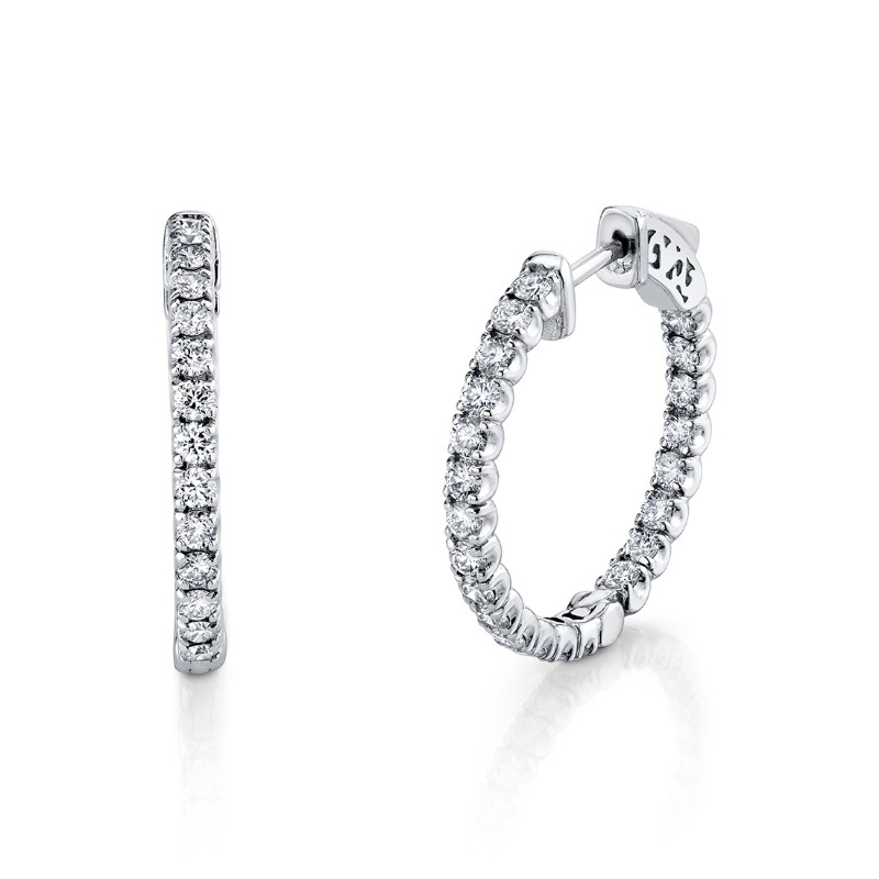 24MM Diamond Hoop Earrings