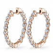 Single Prong Diamond Hoop Earrings