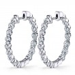Single Prong Diamond Hoop Earrings