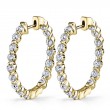 Single Prong Diamond Hoop Earrings