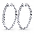 Single Prong Diamond Hoop Earrings