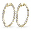 Single Prong Diamond Hoop Earrings