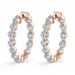 Single Prong Diamond Hoop Earrings