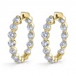 Single Prong Diamond Hoop Earrings