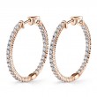Classic Pave Diamond Hoop Earrings - 19MM - 0.8 CT