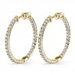 Classic Pave Diamond Hoop Earrings - 30MM - 2 CT