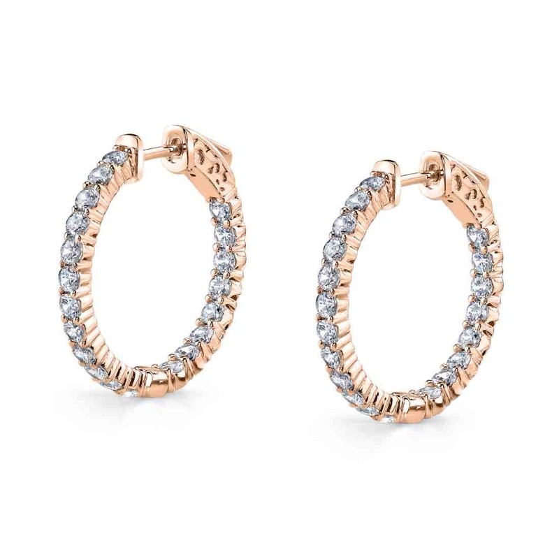 Classic Diamond Hoop Earrings - 24MM - 2 CT