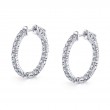 Classic Diamond Hoop Earrings - 24MM - 2 CT