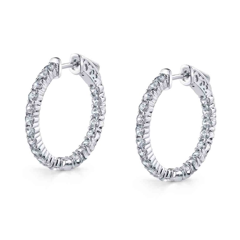Classic Diamond Hoop Earrings - 24MM - 2 CT