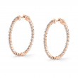 Thin Single Prong Diamond Hoop Earrings - 32MM - 1.8 CT