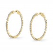 Thin Single Prong Diamond Hoop Earrings - 32MM - 1.8 CT