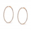 Thin Single Prong Diamond Hoop Earrings - 44MM - 2.7 CT