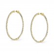 Thin Single Prong Diamond Hoop Earrings - 44MM - 2.7 CT