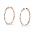 Single Prong Diamond Hoop Earrings - 35MM - 2.7 CT
