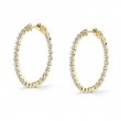Single Prong Diamond Hoop Earrings - 35MM - 2.7 CT