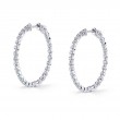 Single Prong Diamond Hoop Earrings - 35MM - 2.7 CT