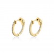 Shared Prong Diamond Hoop Earring - 18MM