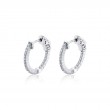 Shared Prong Diamond Hoop Earring - 18MM